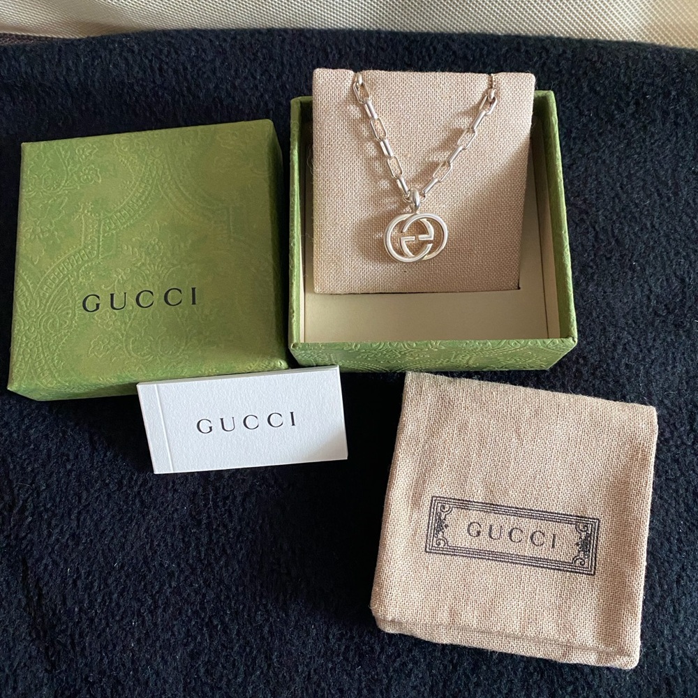 Gucci Interlocking GG Silver Necklace